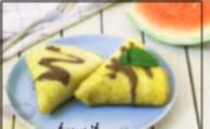 Recipe photo: Pancakes with milk, chocolate and watermelon