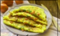 Recipe photo: Omelet Pancakes with Cheese, Tomato and Green